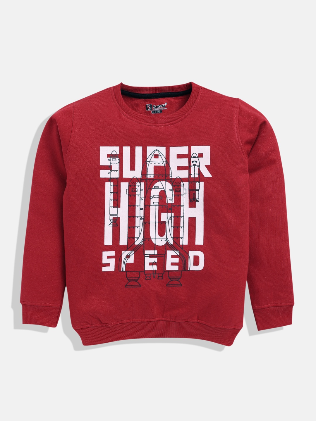 

Eteenz Boys Printed Premium Cotton Sweatshirt, Red