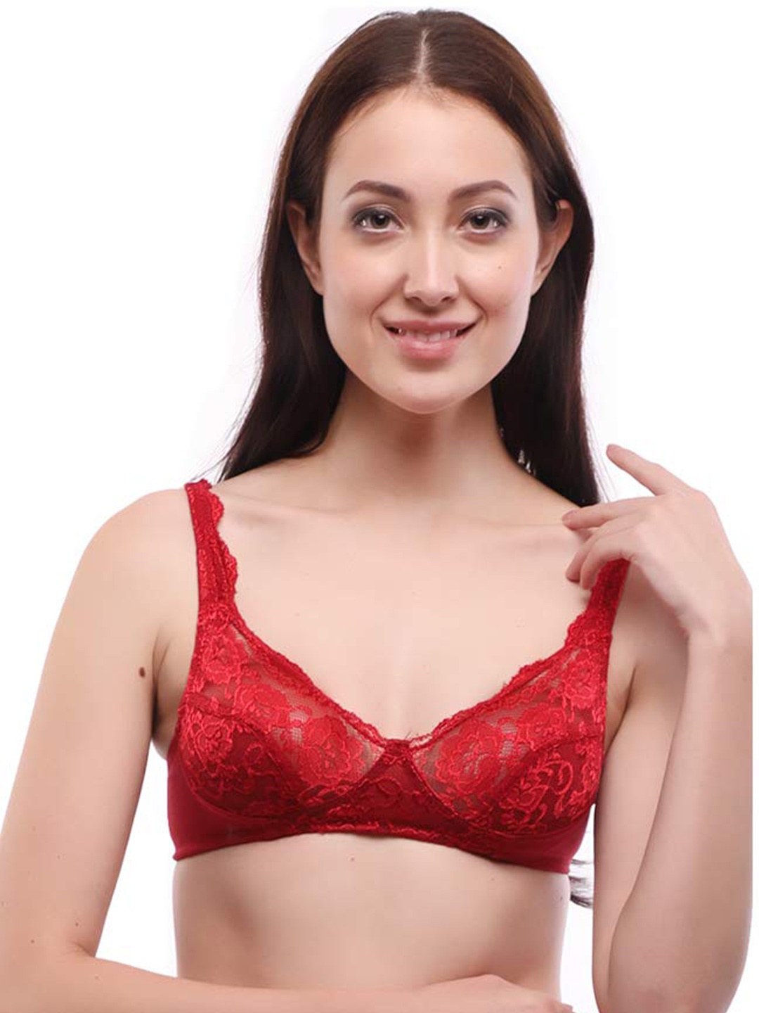 

Lovable Floral Lace Full Coverage All Day Comfort Everyday Bra, Maroon