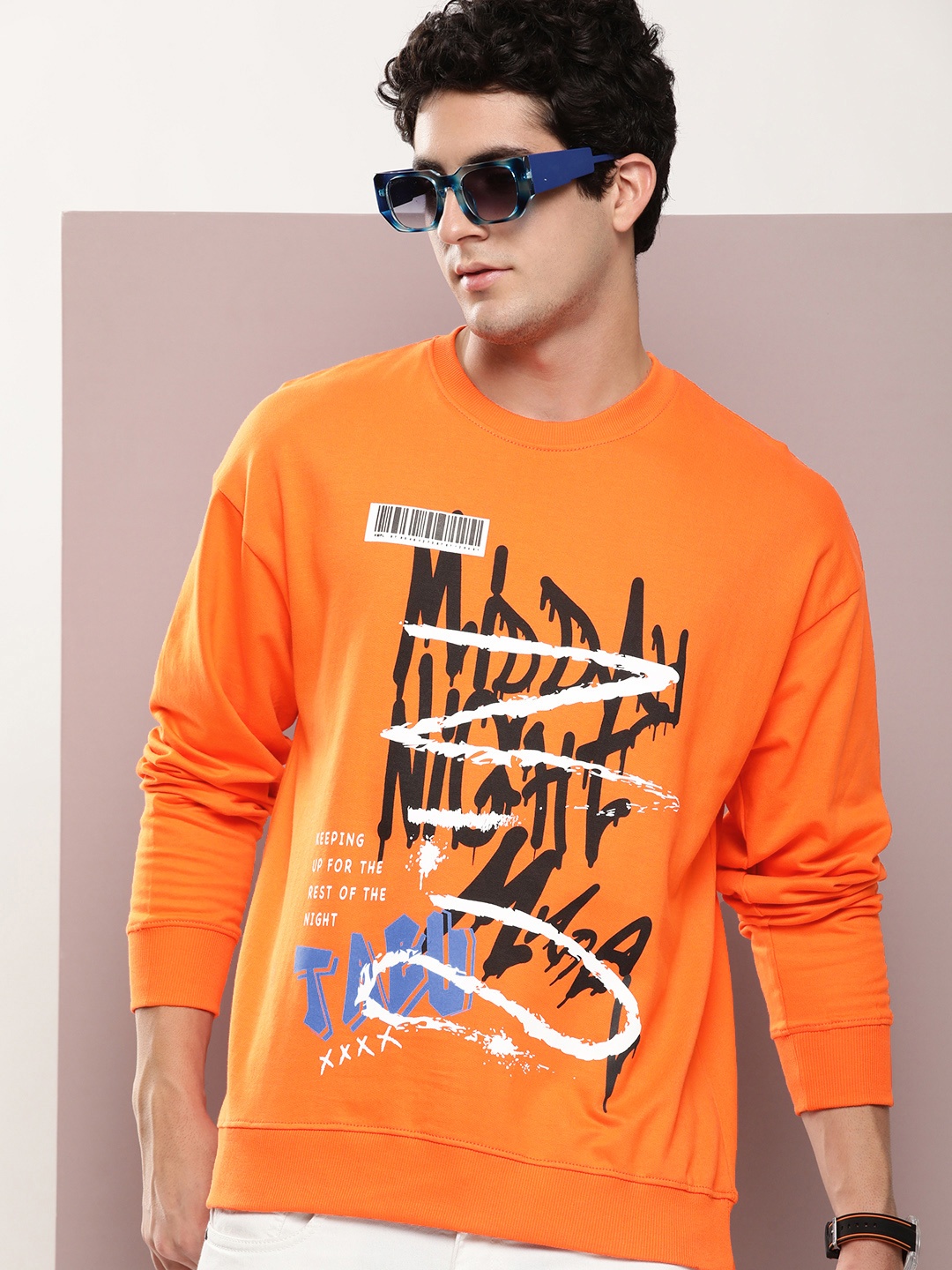 

Kook N Keech Men Graphic Printed Sweatshirt, Orange