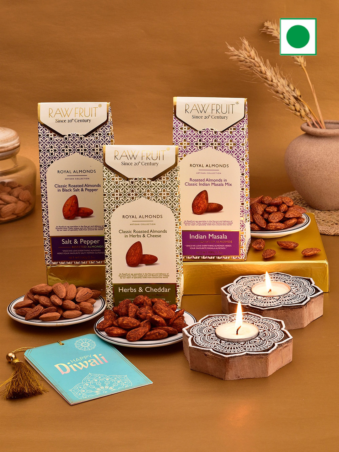 

RawFruit Diwali Trio of Dried Fruits, Beige