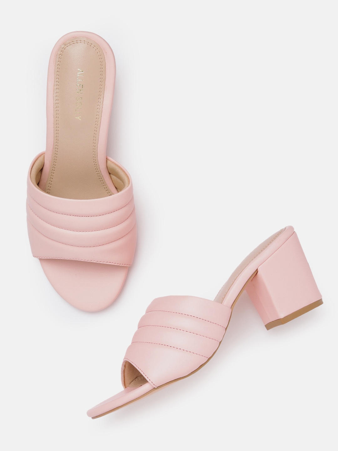 

Allen Solly Textured Open Toe Block Heel, Pink