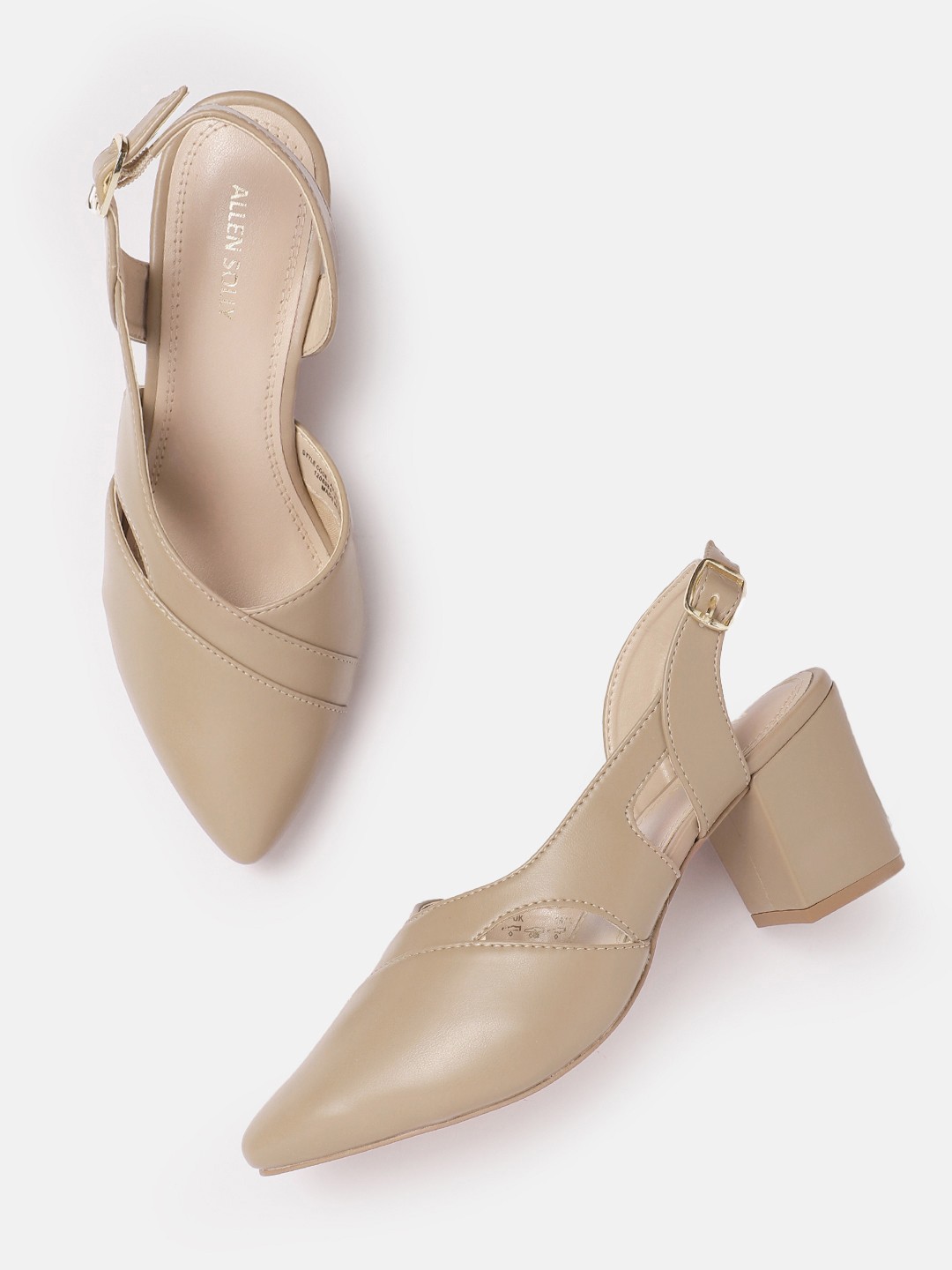 

Allen Solly Pointed Toe Block Heel Pumps, Beige