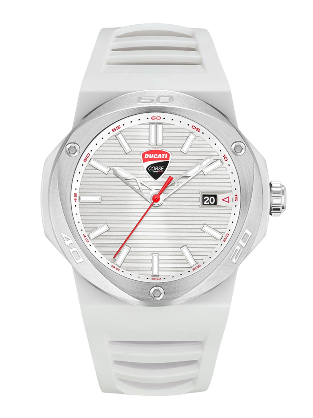 

DUCATI CORSE Men Textured Bracelet Style Straps Analogue Watch DTWGN0000508, Silver