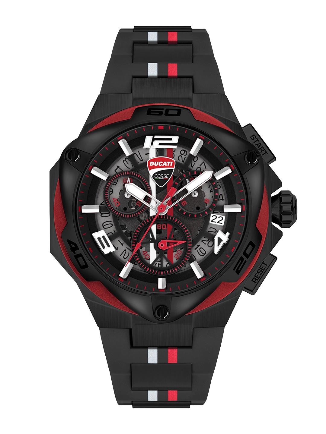 DUCATI CORSE Men Textured Bracelet Style Straps Analogue Watch DTWGO0000308, Black