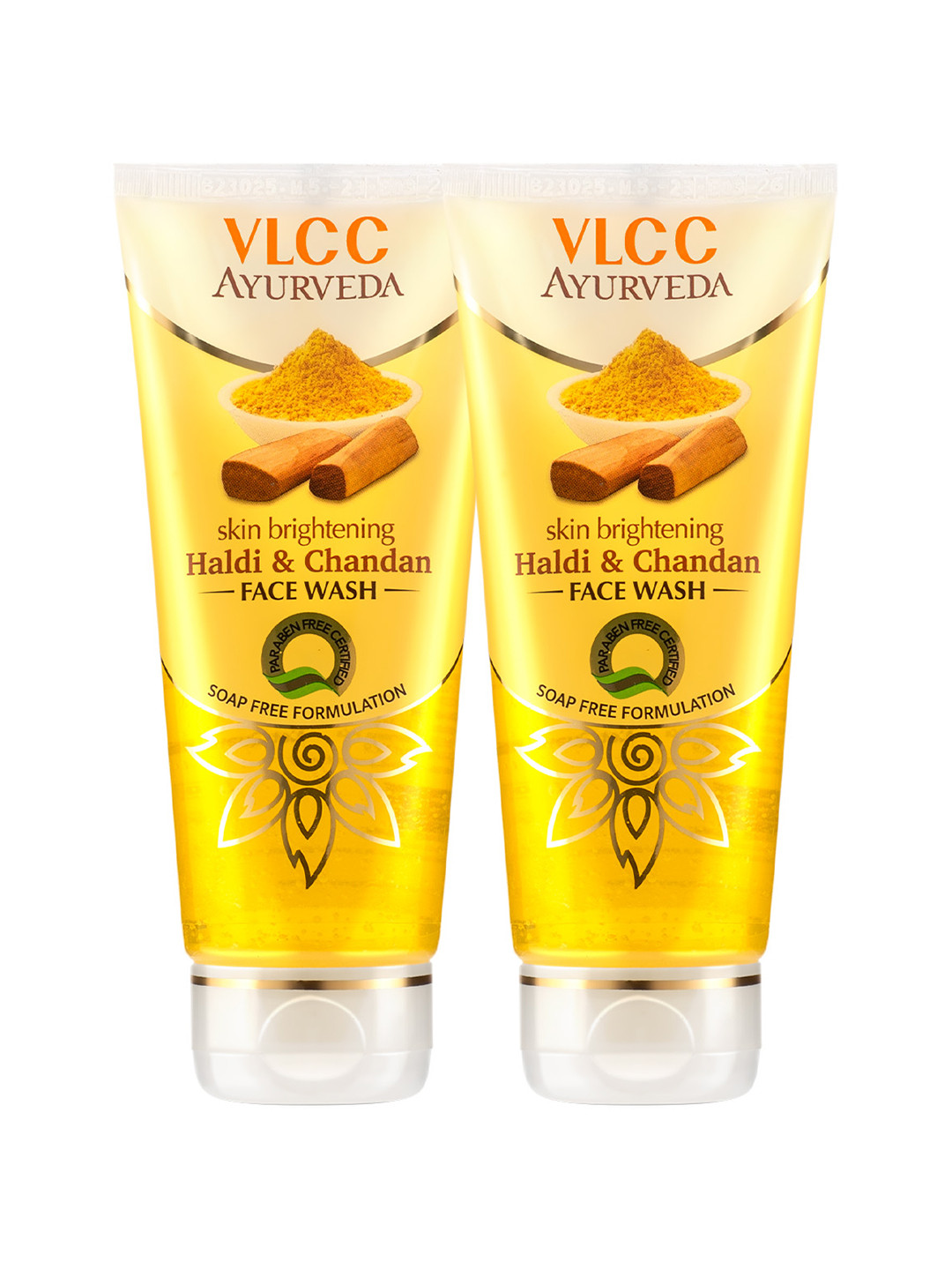 

VLCC Set of 2 Ayurveda Skin Brightening Haldi & Chandan Soap-Free Face Wash - 100ml each, Yellow
