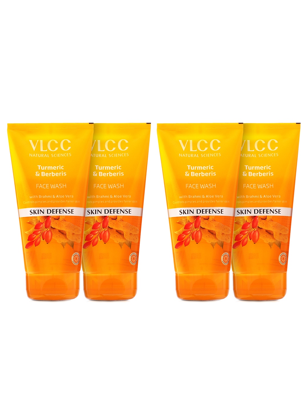 

VLCC Set Of 4 Skin Defense Turmeric & Berberis Face Washes - 150ml Each, Orange