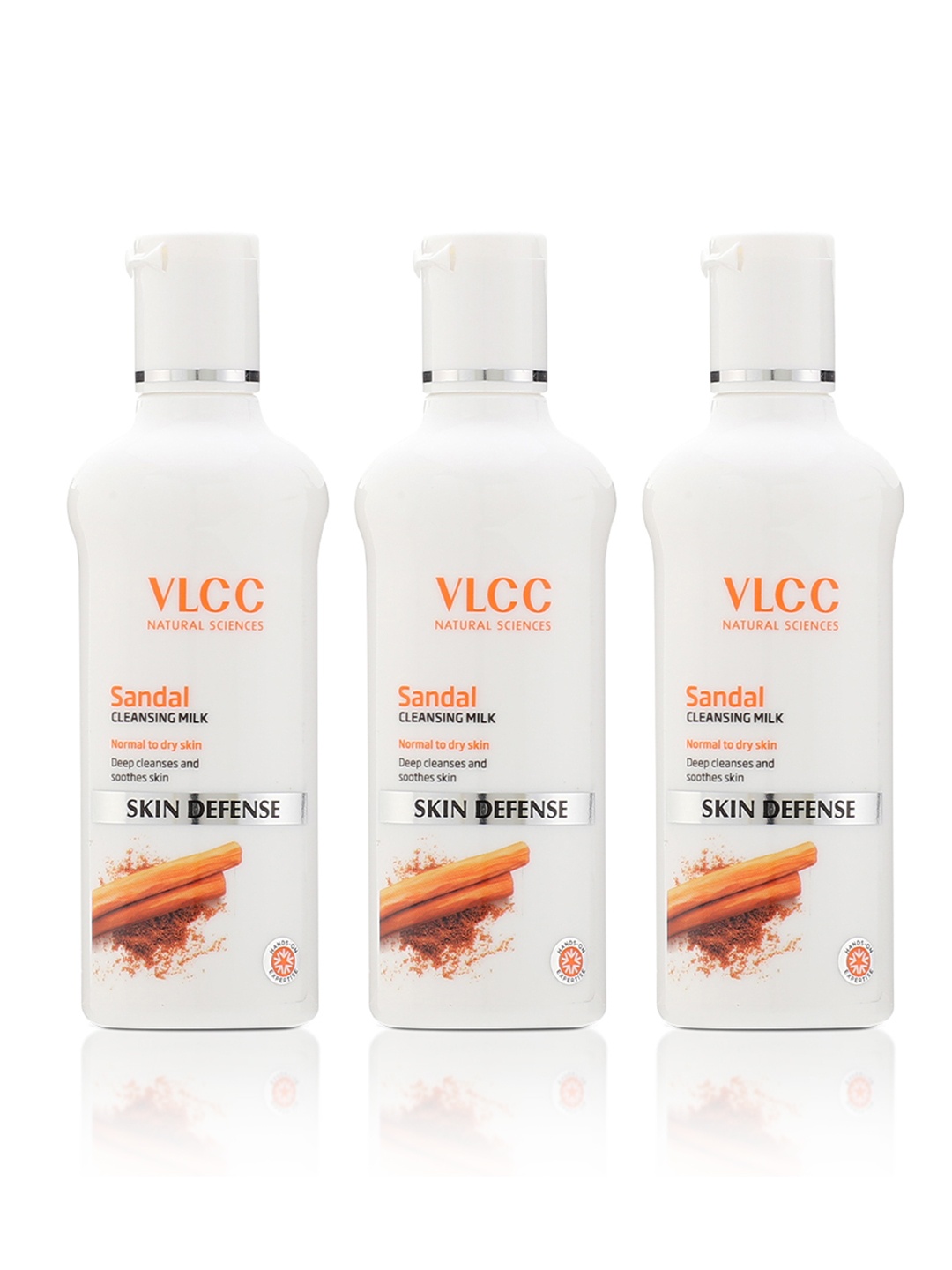 

VLCC Set of 3 Sandal Cleansing Milk For Gentle Makeup Remover - 100ml each, White