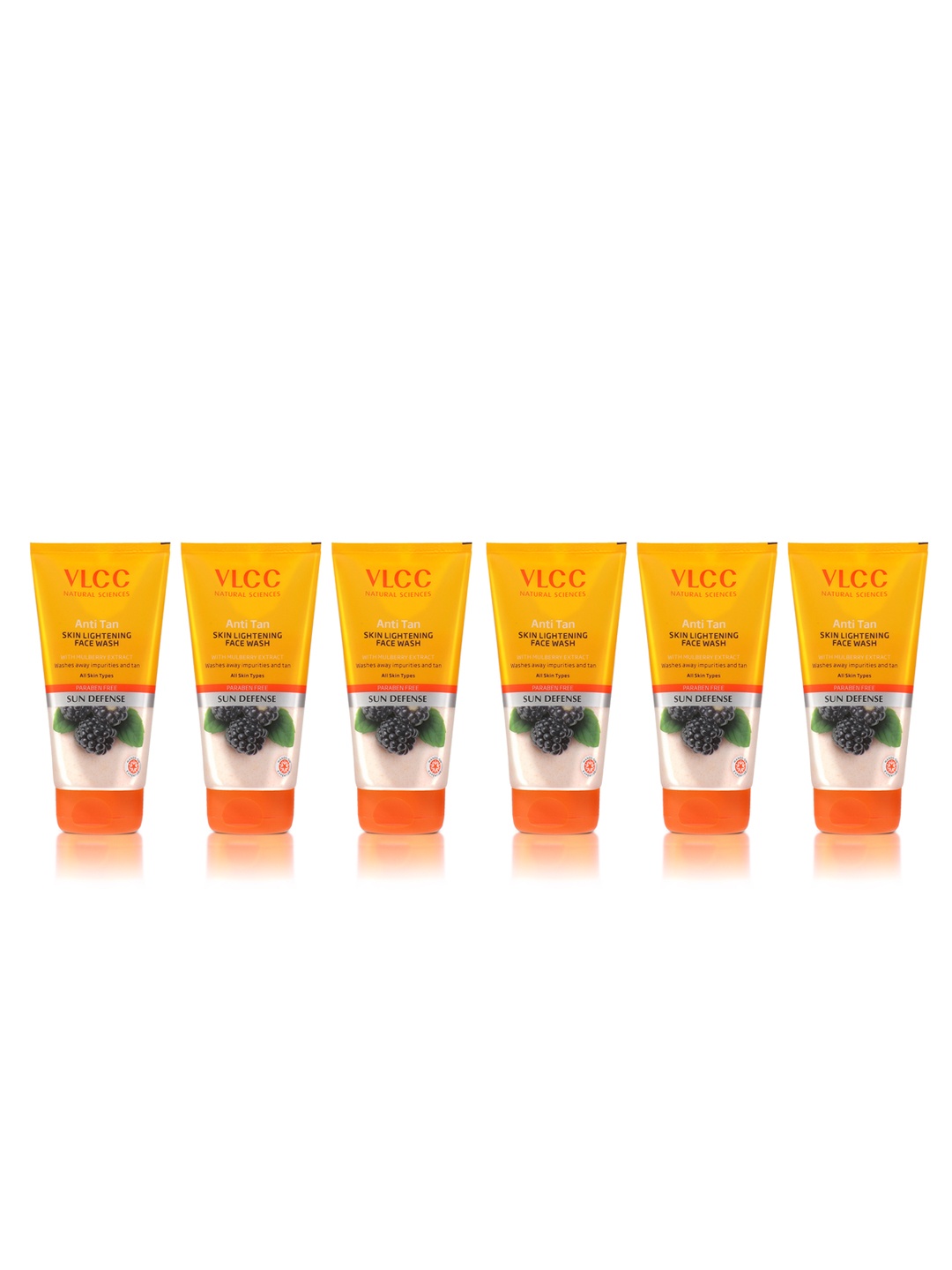 

VLCC Set of 6 Anti-Tan Skin Lightening Face Wash - 150g Each, Yellow