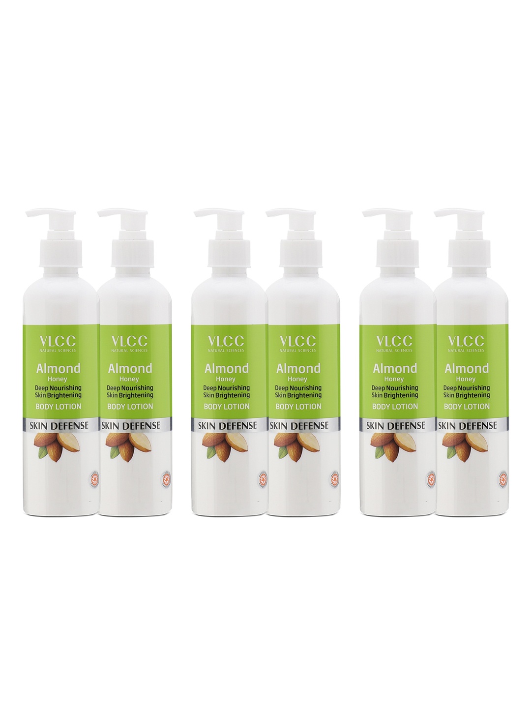 

VLCC Skin Defense Set Of 6 Almond Honey Nourishing & Brightening Body Lotion - 350ml Each, White