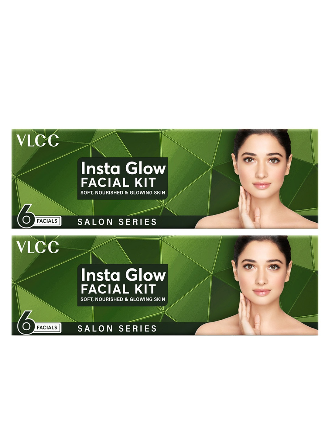 

VLCC Set Of 2 Salon Series Insta Glow Facial Kit With Saffron & Berberry For Instant Glow, Green