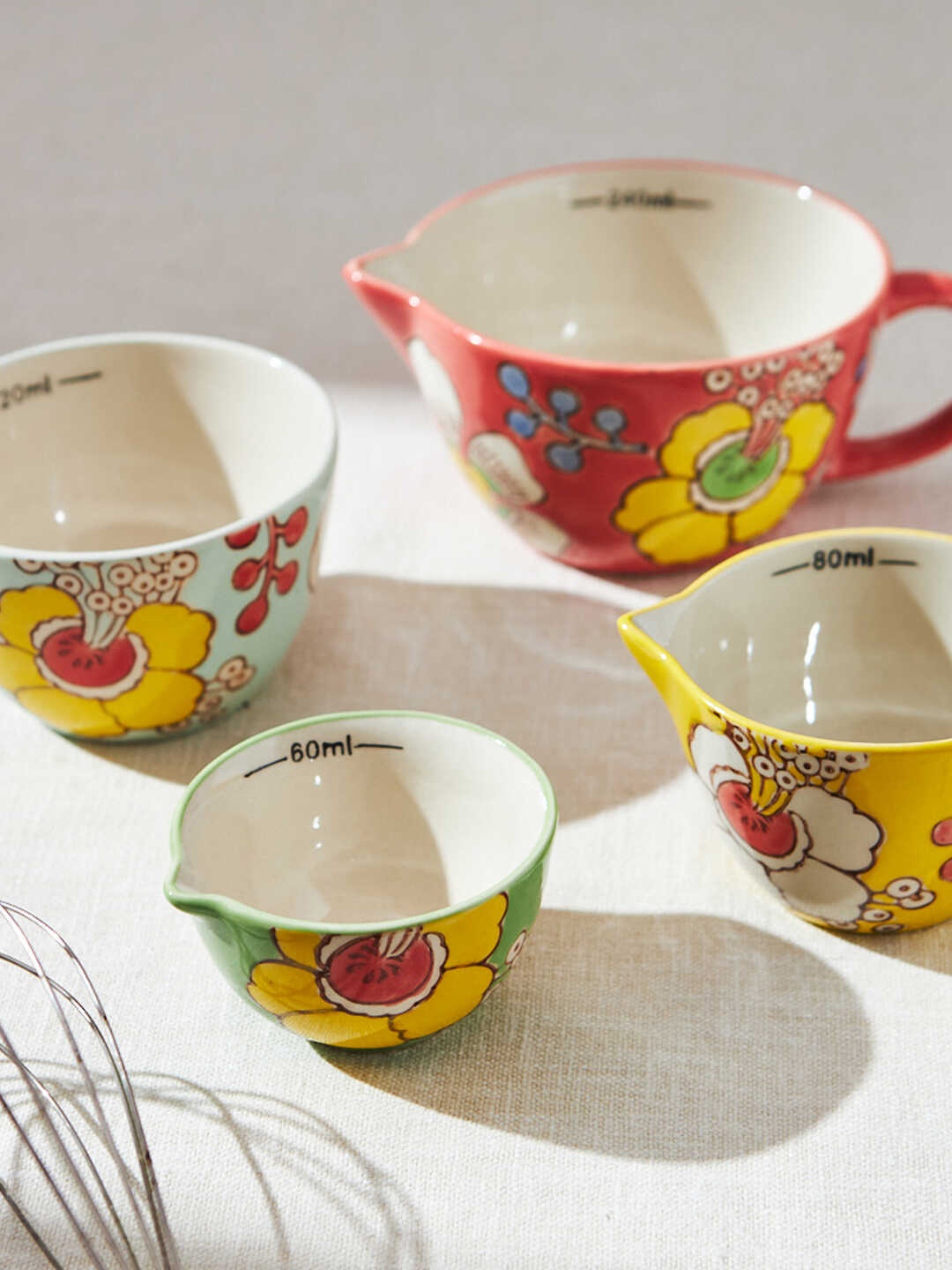 

Chumbak Red & White 4 Pieces Floral Printed Ceramic Glossy Bowls