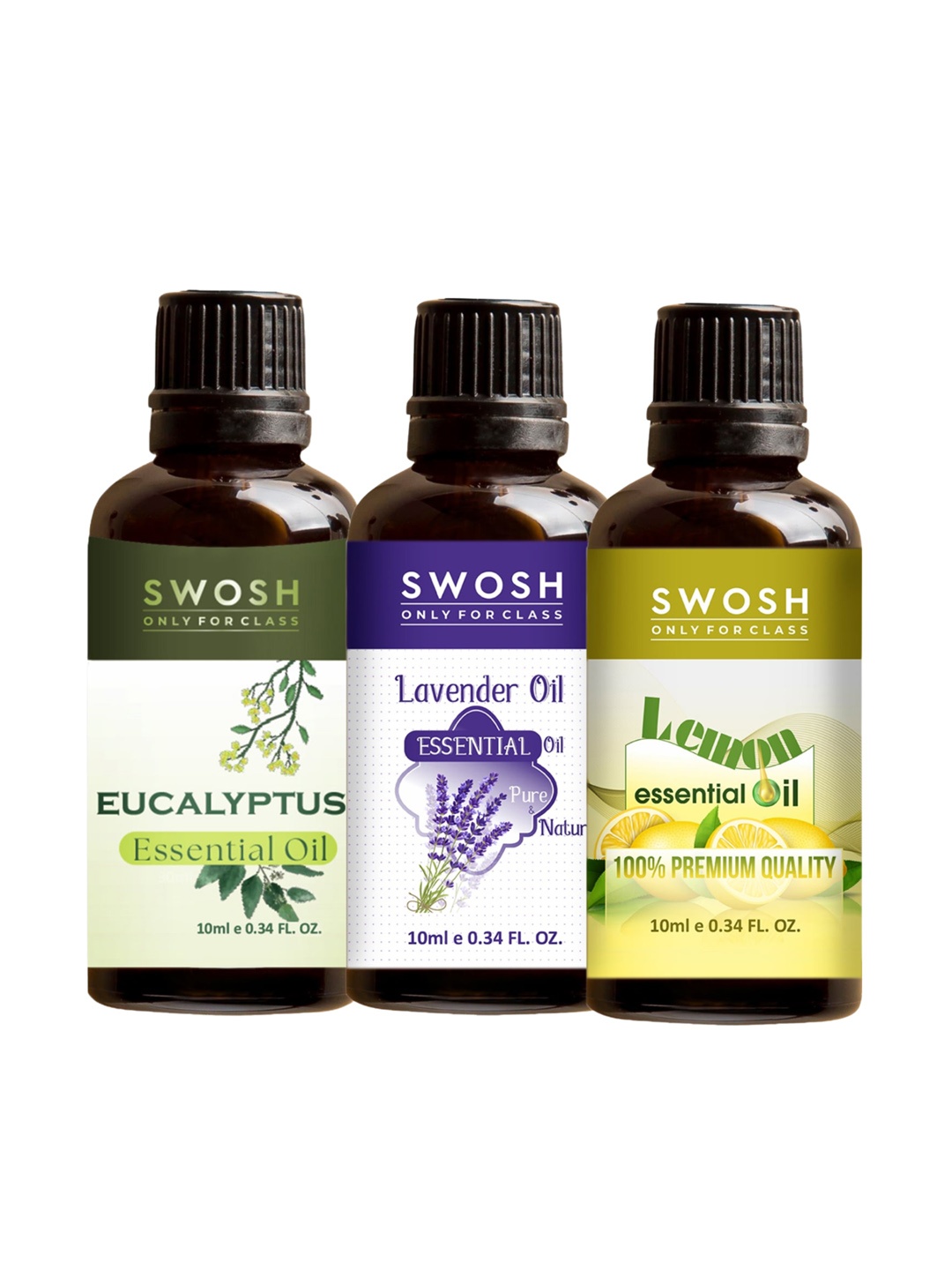 

SWOSH Transparent 3-Pieces Pure & Natural Essentials Oils 10 ml Each
