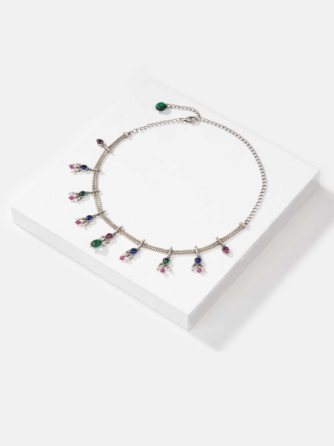 

SHAYA Sterling Silver Silver-Plated Oxidised Necklace