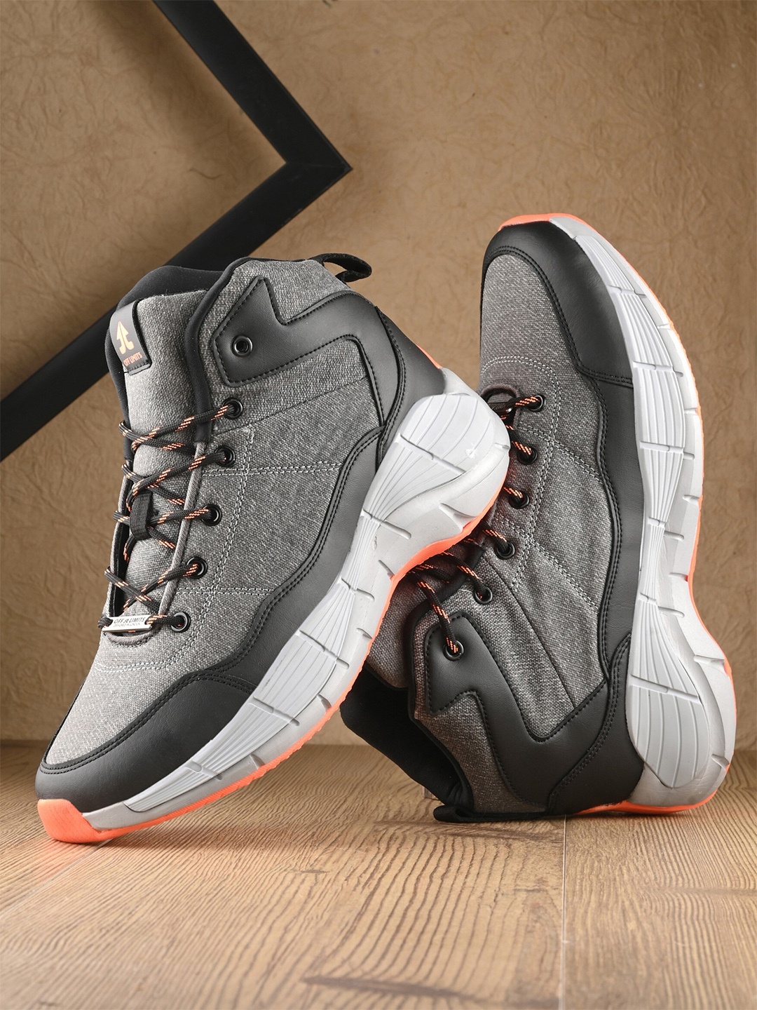 

OFF LIMITS Men Mid Top Mesh Comfort insole Sneakers, Grey