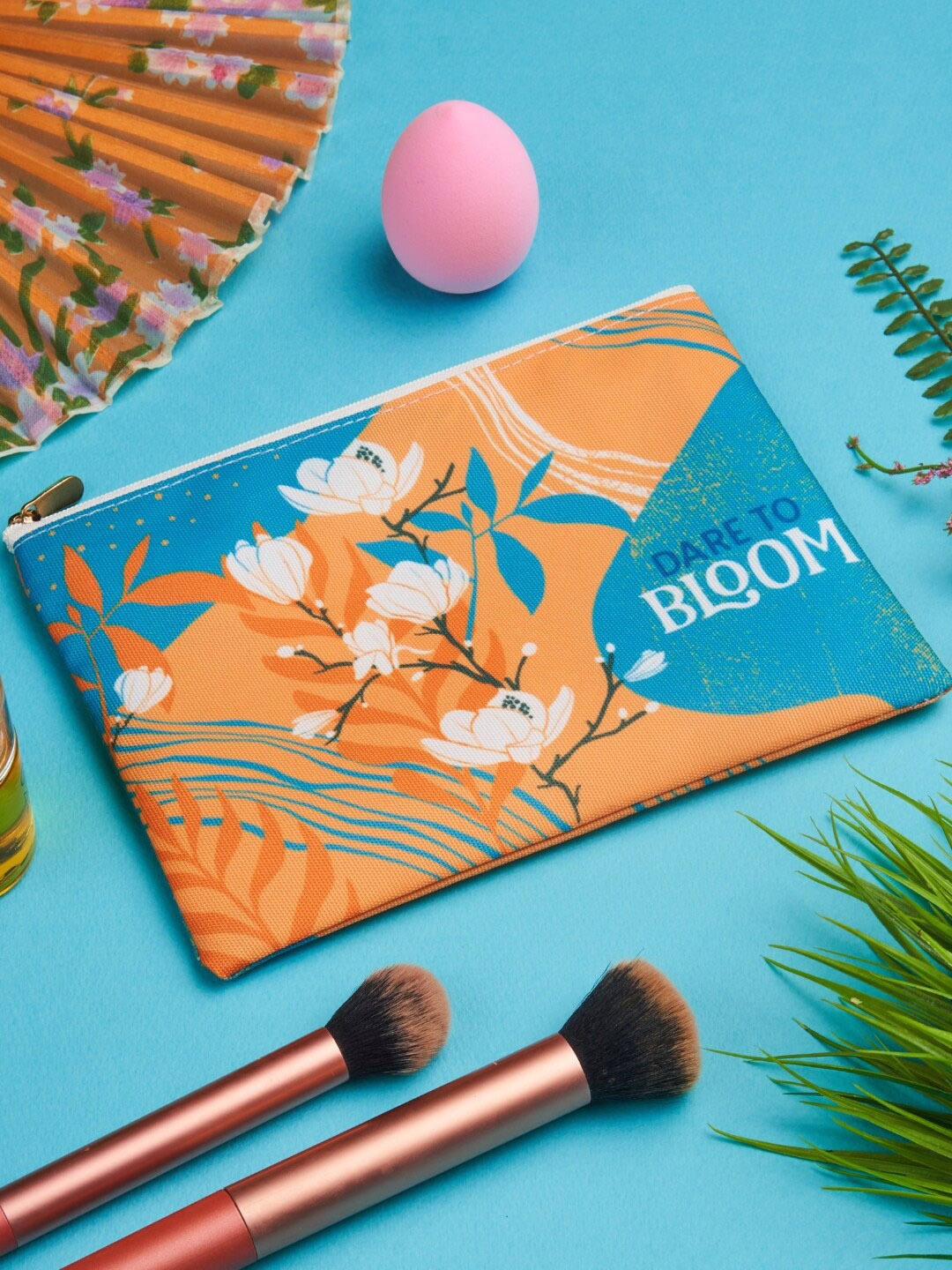 

Doodle Printed Water Resistant Travel Pouch, Gold