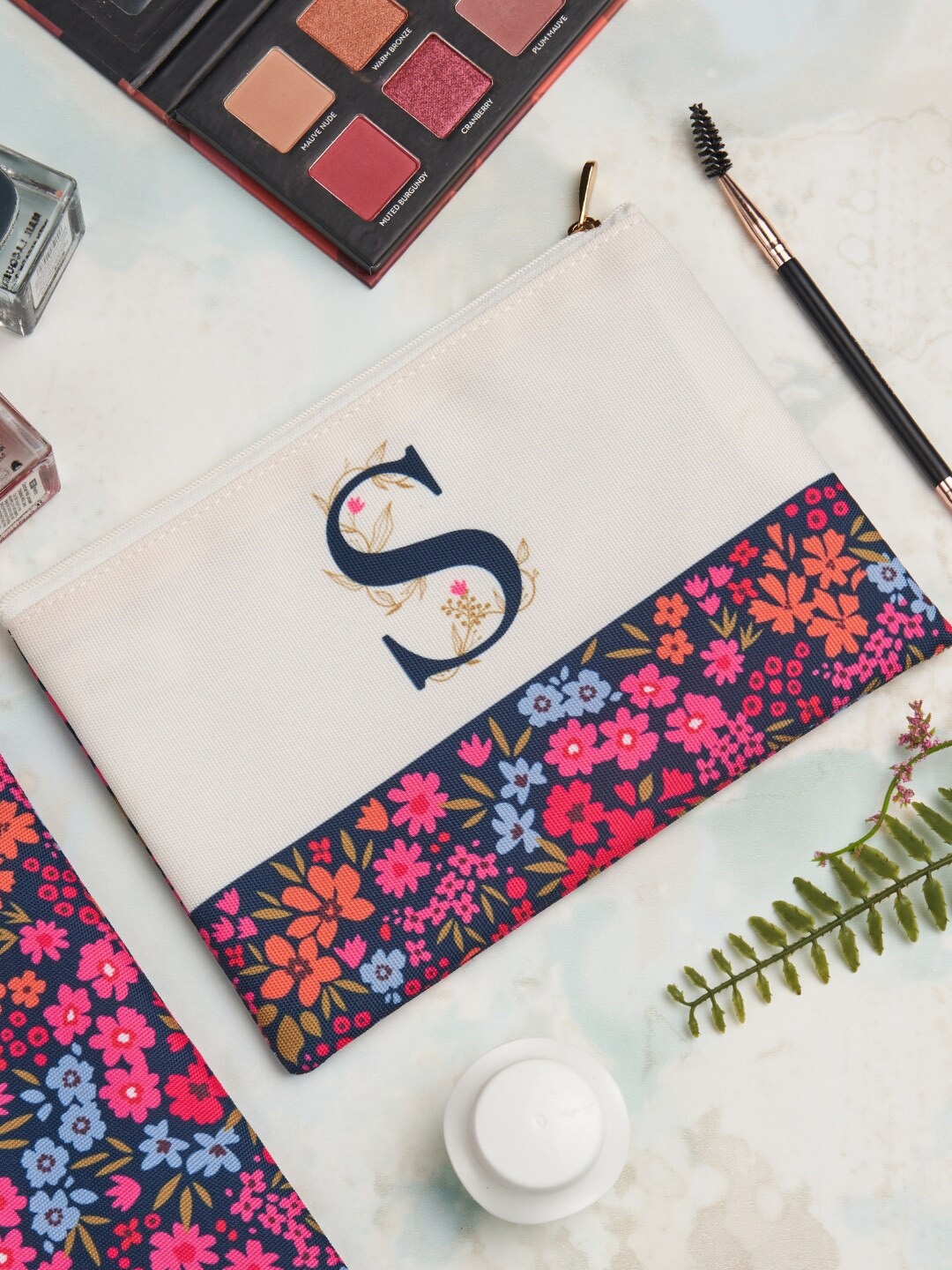 

Doodle Printed Travel Pouch, Navy blue