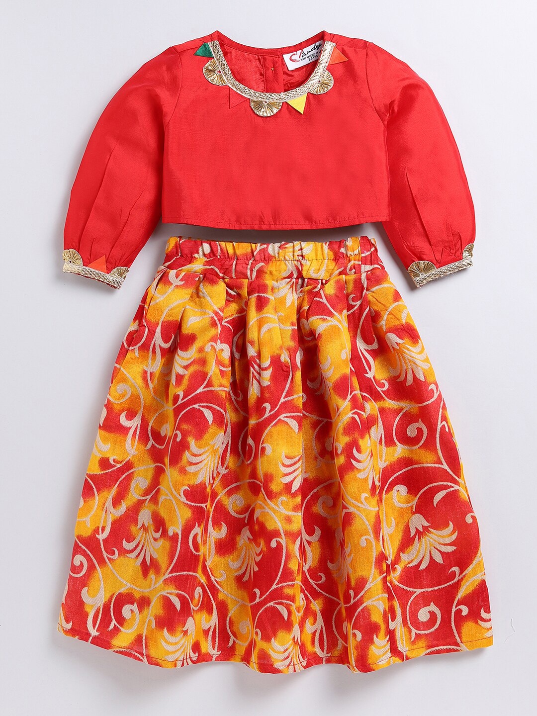 

BAESD Girls Ready to Wear Cotton Silk Lehenga Choli, Red