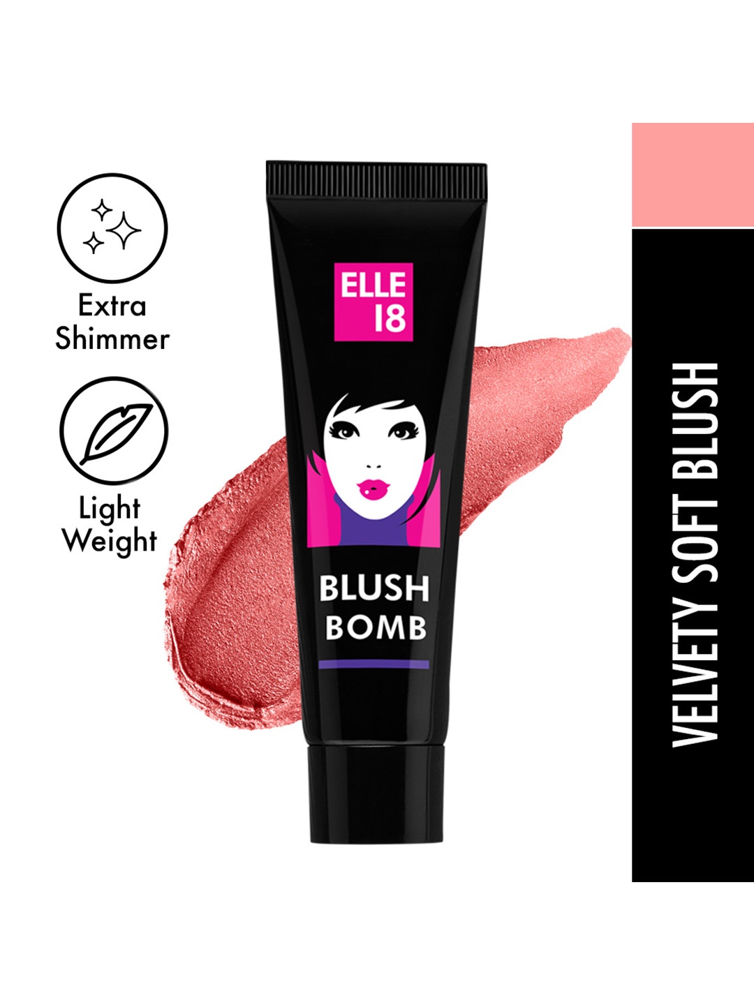 

ELLE 18 Shimmer Lightweight Blush Bomb 9ml - Coral 01