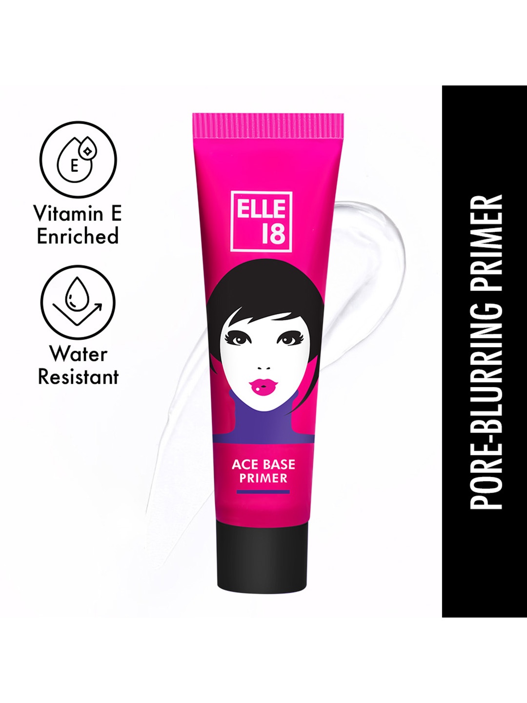 ELLE 18 Ace Base Water-Resistant Pore-Blurring Primer with Vitamin E - 10ml