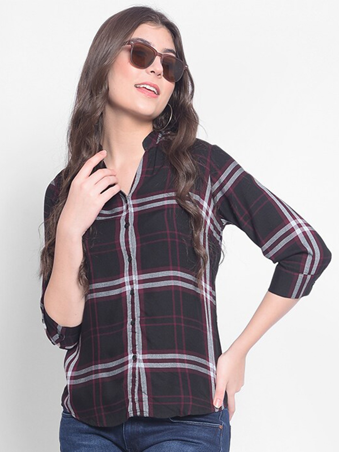

Crimsoune Club Slim Fit Tartan Checked Casual Shirt, Maroon