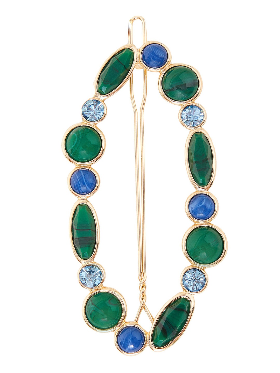 

Accessorize Stone Studded French Barrette, Green
