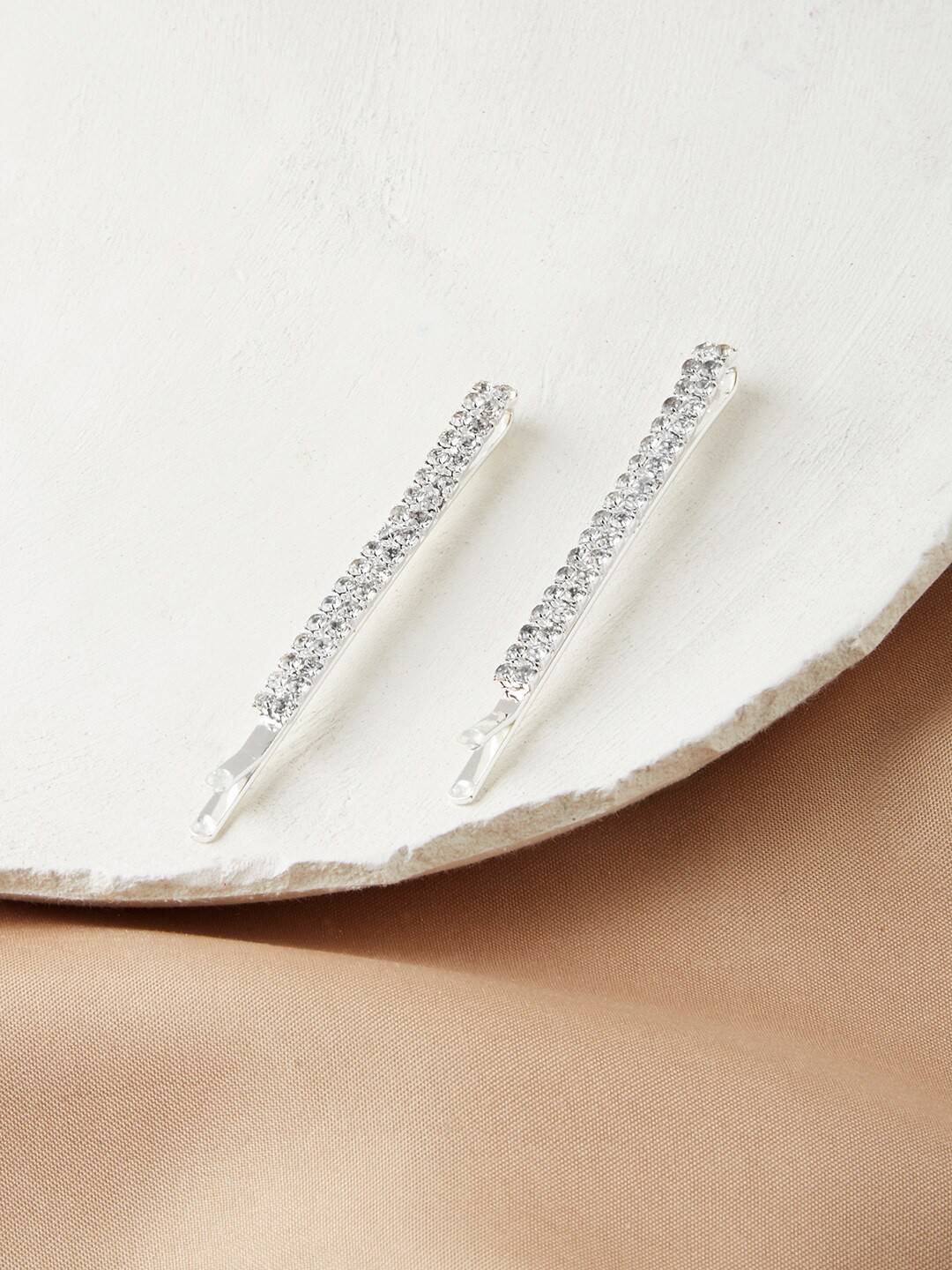 

Accessorize Set of 2 Embellished Bobby Pins, Silver