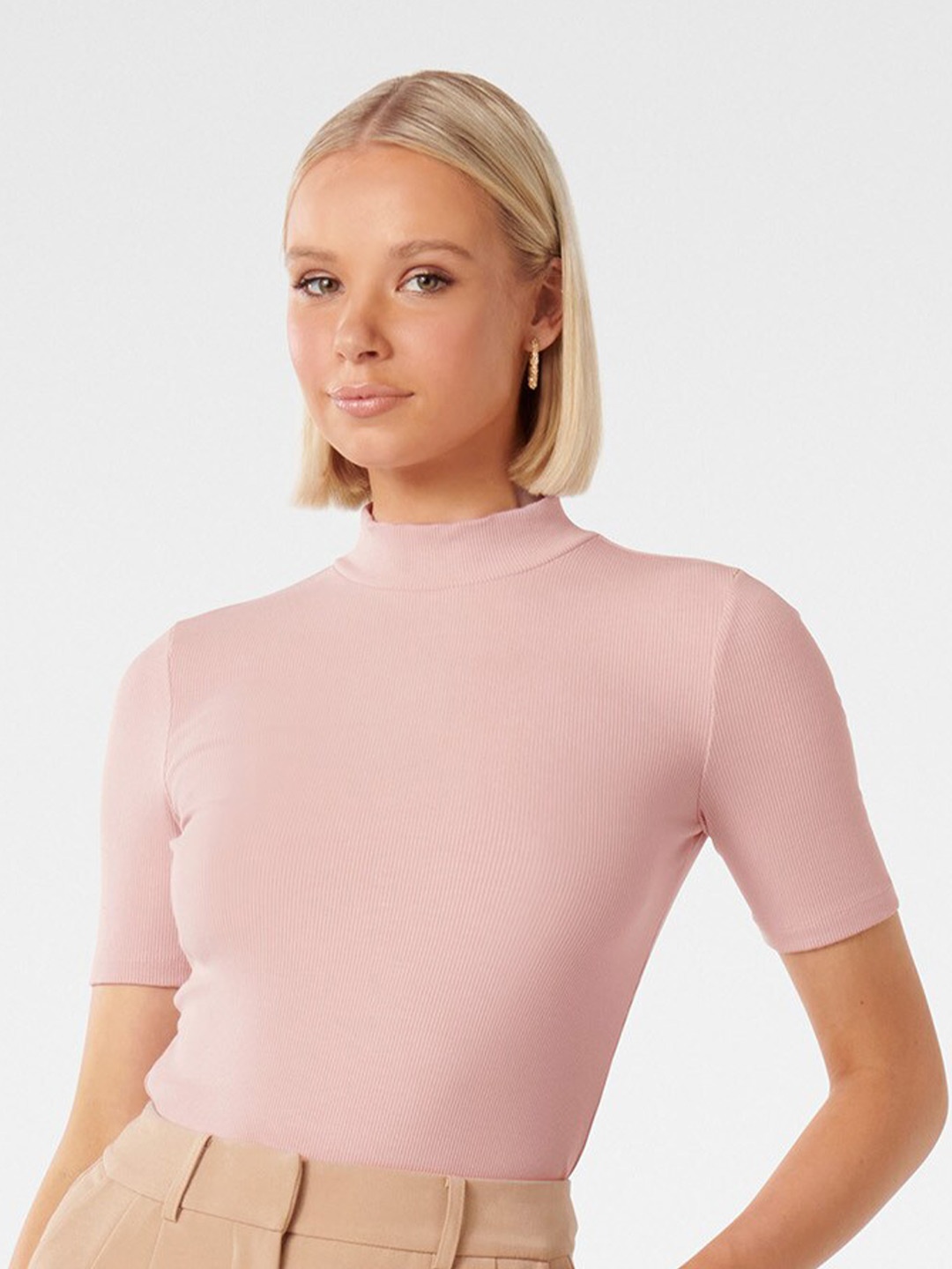 

Forever New High Neck Top, Peach