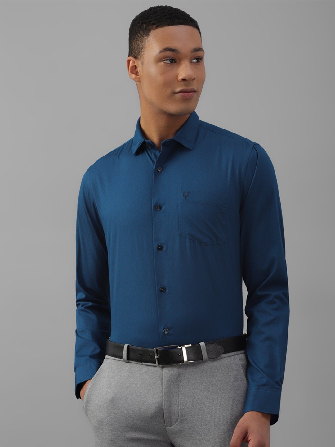 

Allen Solly Slim Fit Spread Collar Pure Cotton Formal Shirt, Blue