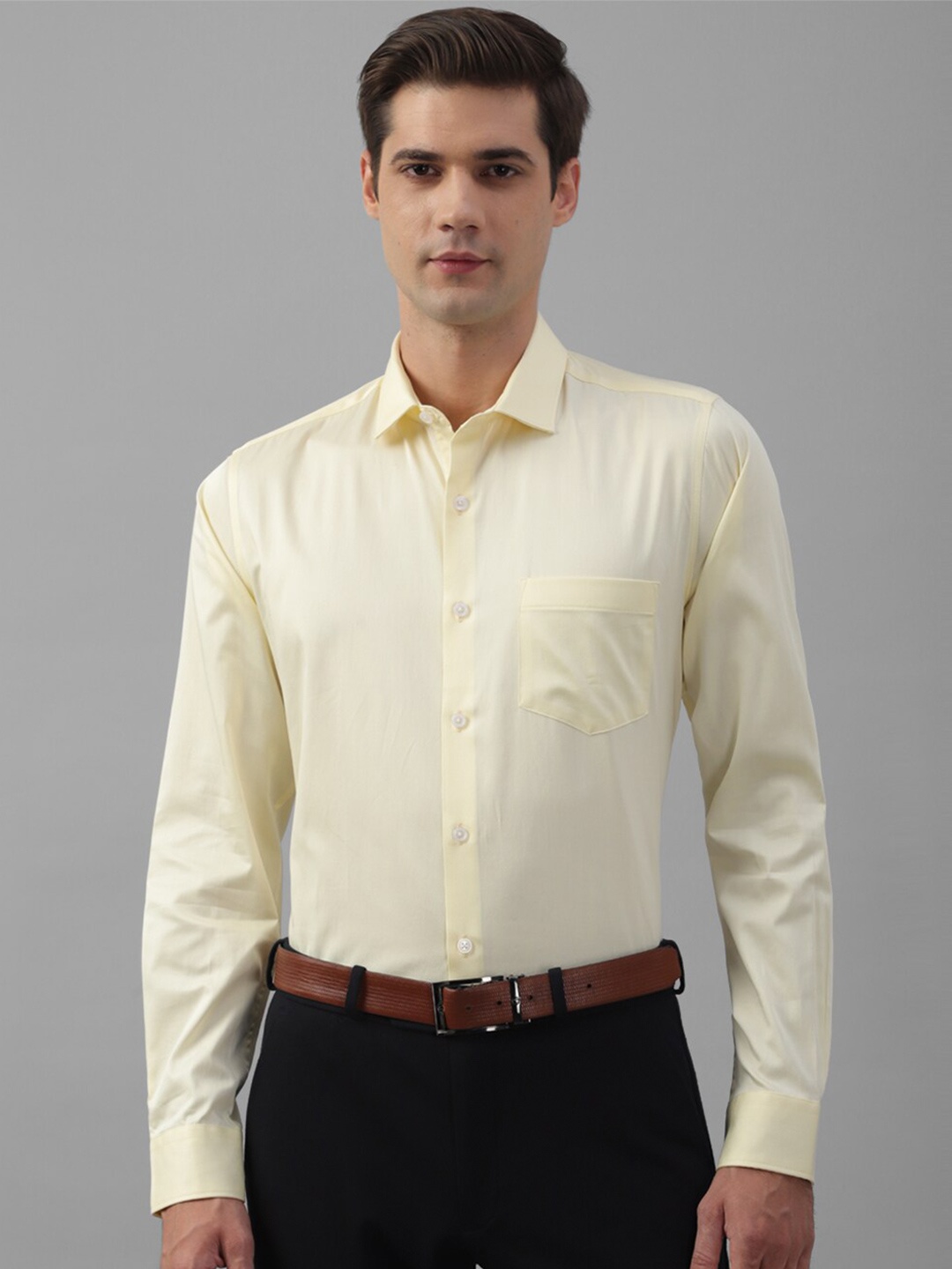 

Allen Solly Slim Fit Spread Collar Formal Pure Cotton Shirt, Yellow