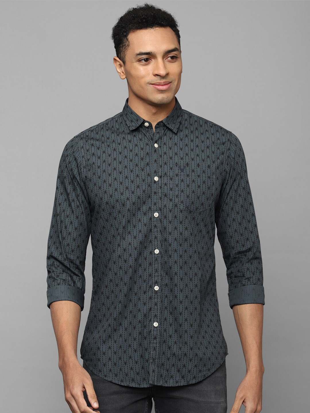 

Allen Solly Printed Classic Cotton Casual Shirt, Grey
