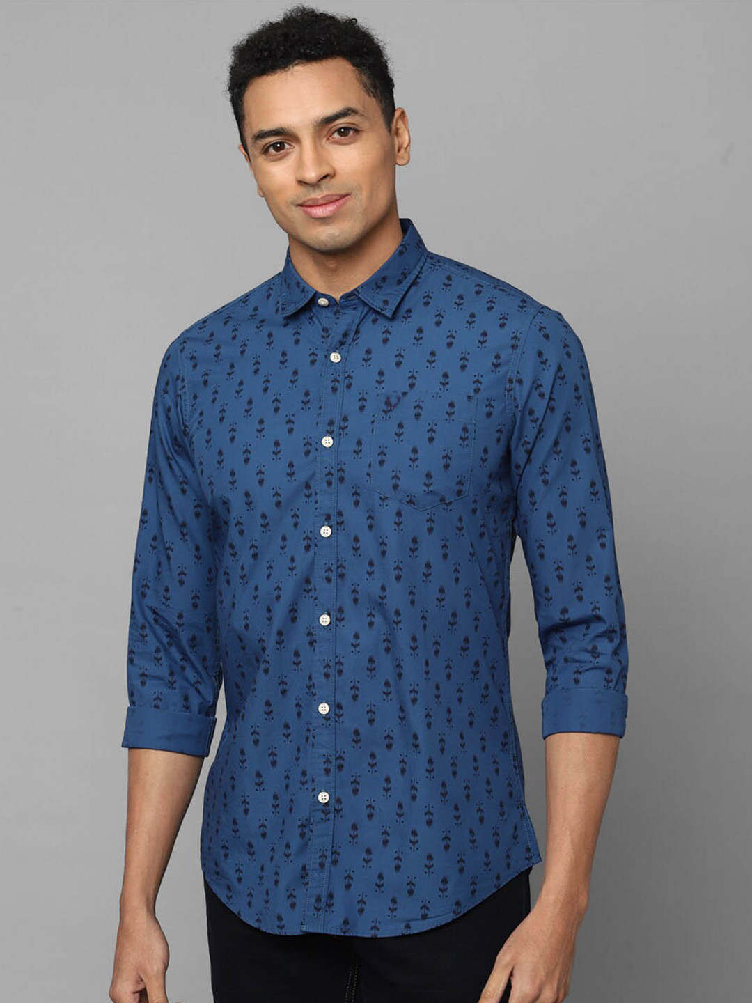 

Allen Solly Printed Classic Cotton Casual Shirt, Blue