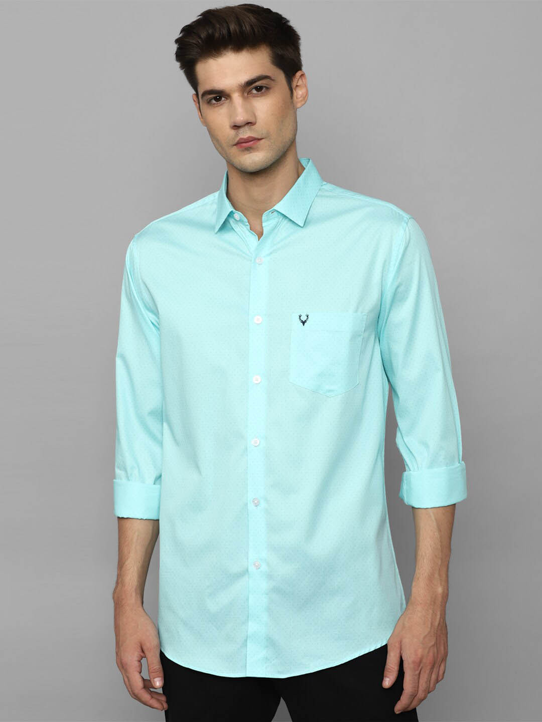 

Allen Solly Slim Fit Spread Collar Cotton Casual Shirt, Blue