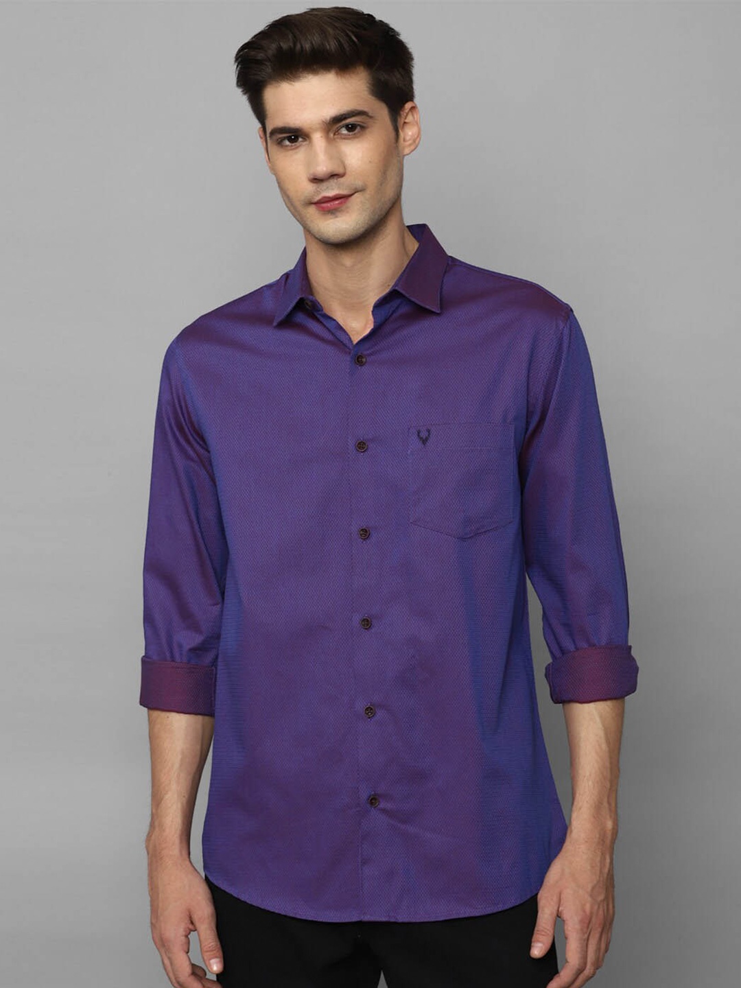 

Allen Solly Slim Fit Spread Collar Casual Shirt, Purple
