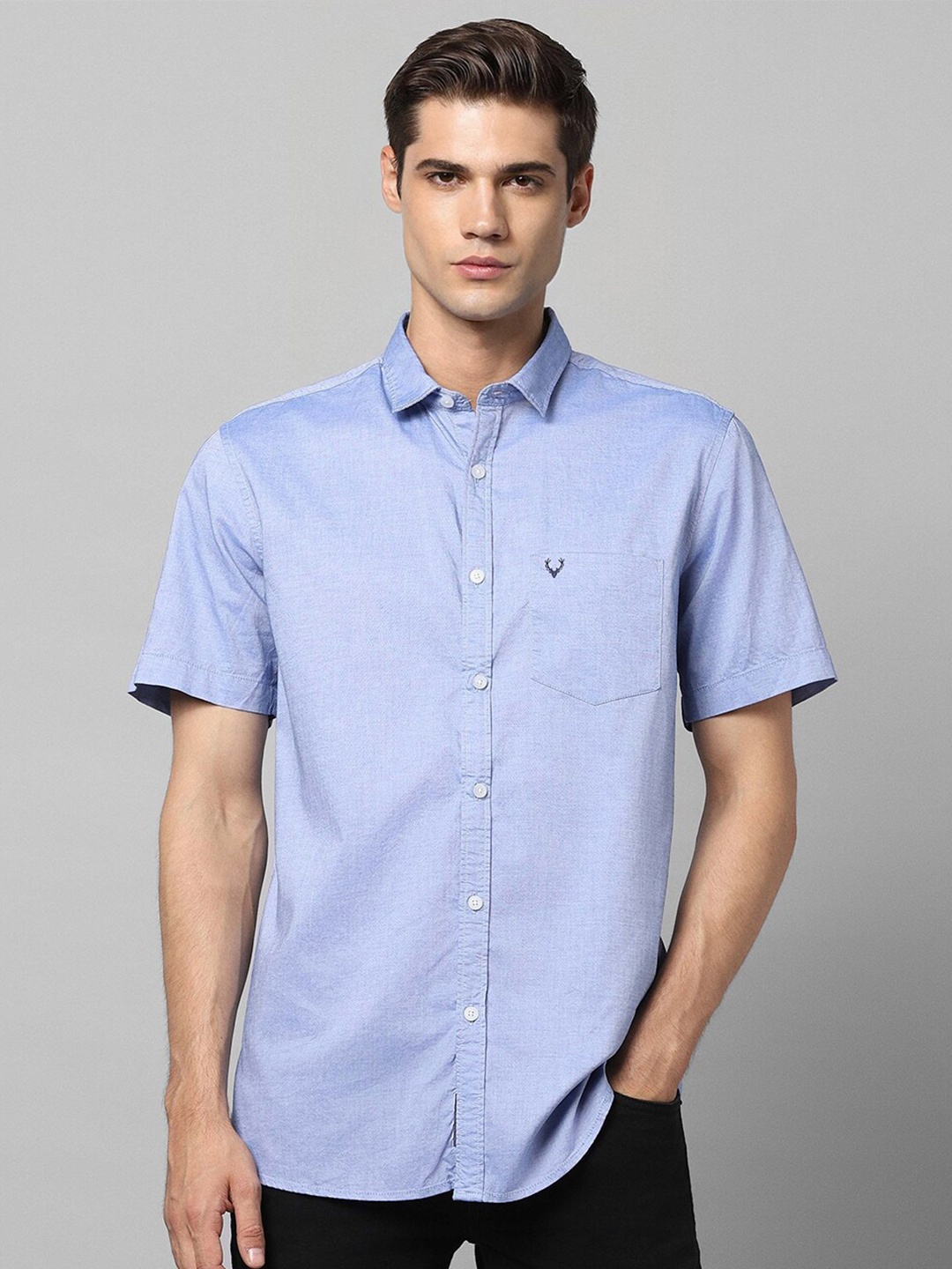 

Allen Solly Spread Collar Regular Fit Opaque Cotton Casual Shirt, Blue