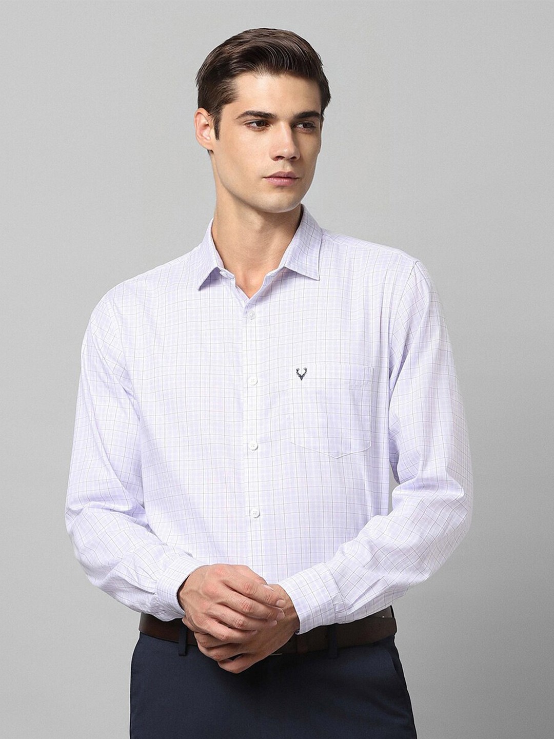 

Allen Solly Micro Checked Slim Fit Opaque Cotton Formal Shirt, White