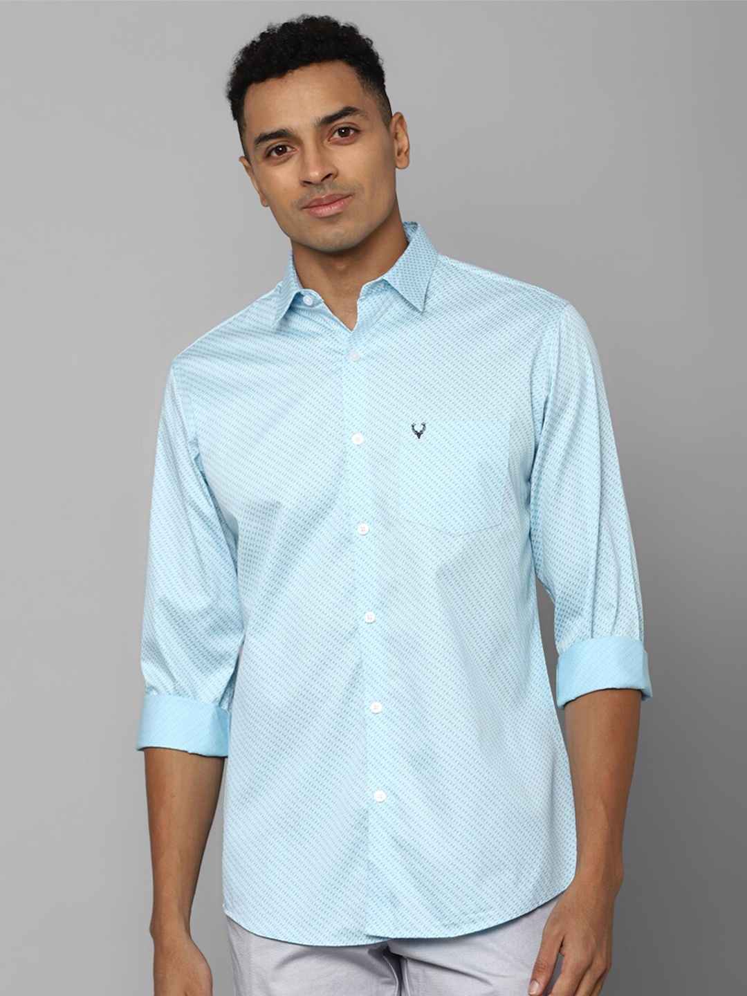 

Allen Solly Micro Ditsy Printed Slim Fit Opaque Cotton Casual Shirt, Blue