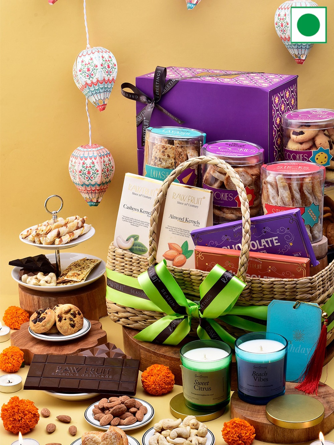 

RawFruit Diwali Hamper Eco Elegance, Purple