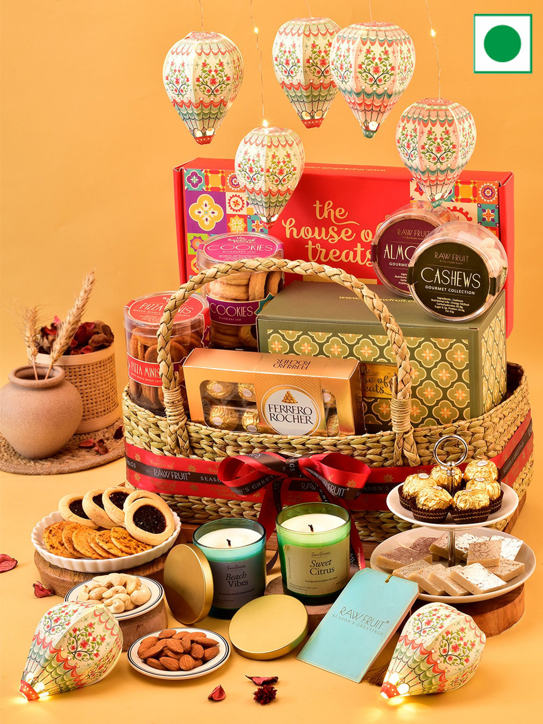 

RawFruit Diwali Hamper Elegant Radiance, Red