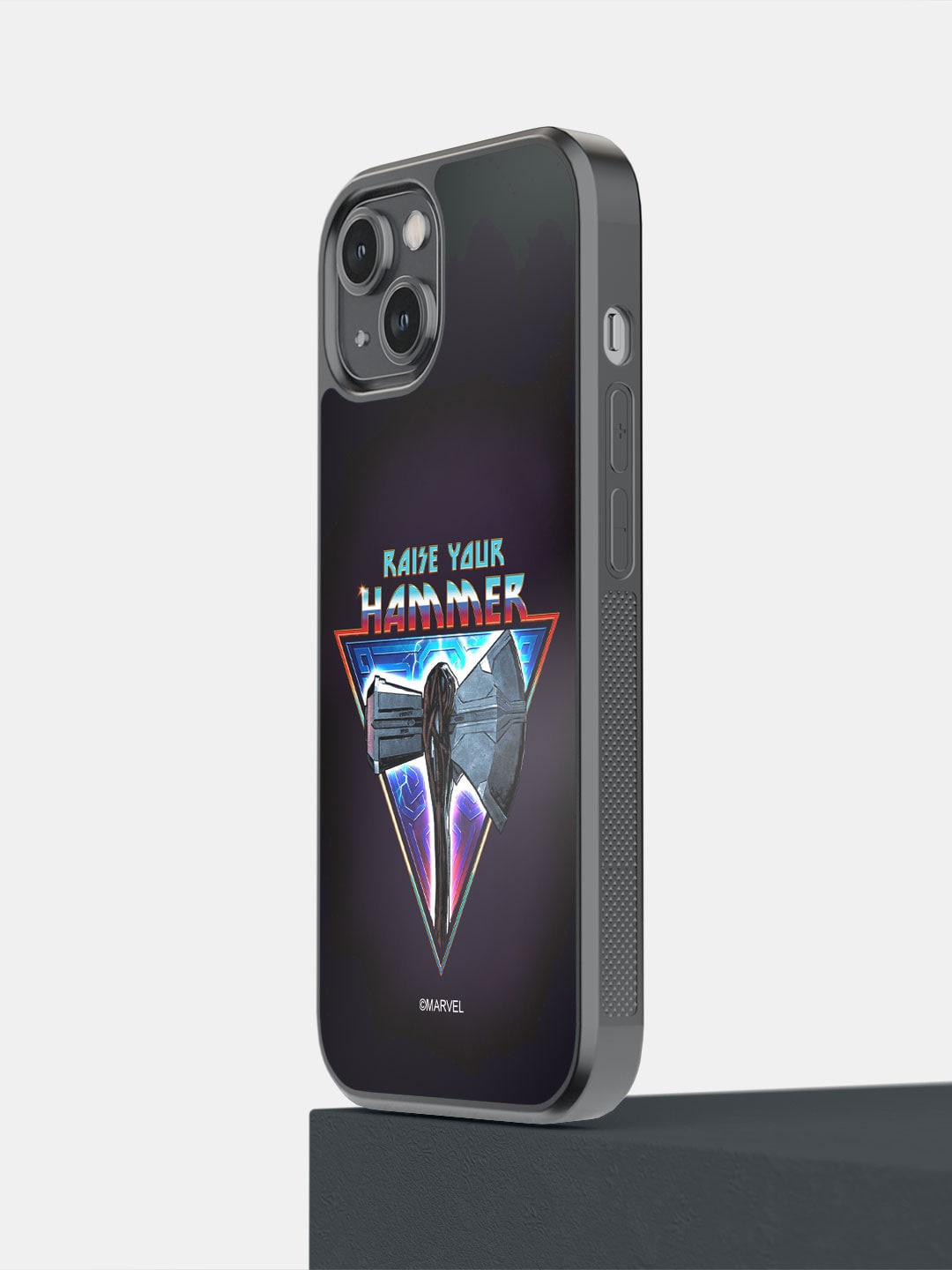 

macmerise iPhone 14 Worthy Raise your Hammer Printed Phone Back Case, Black