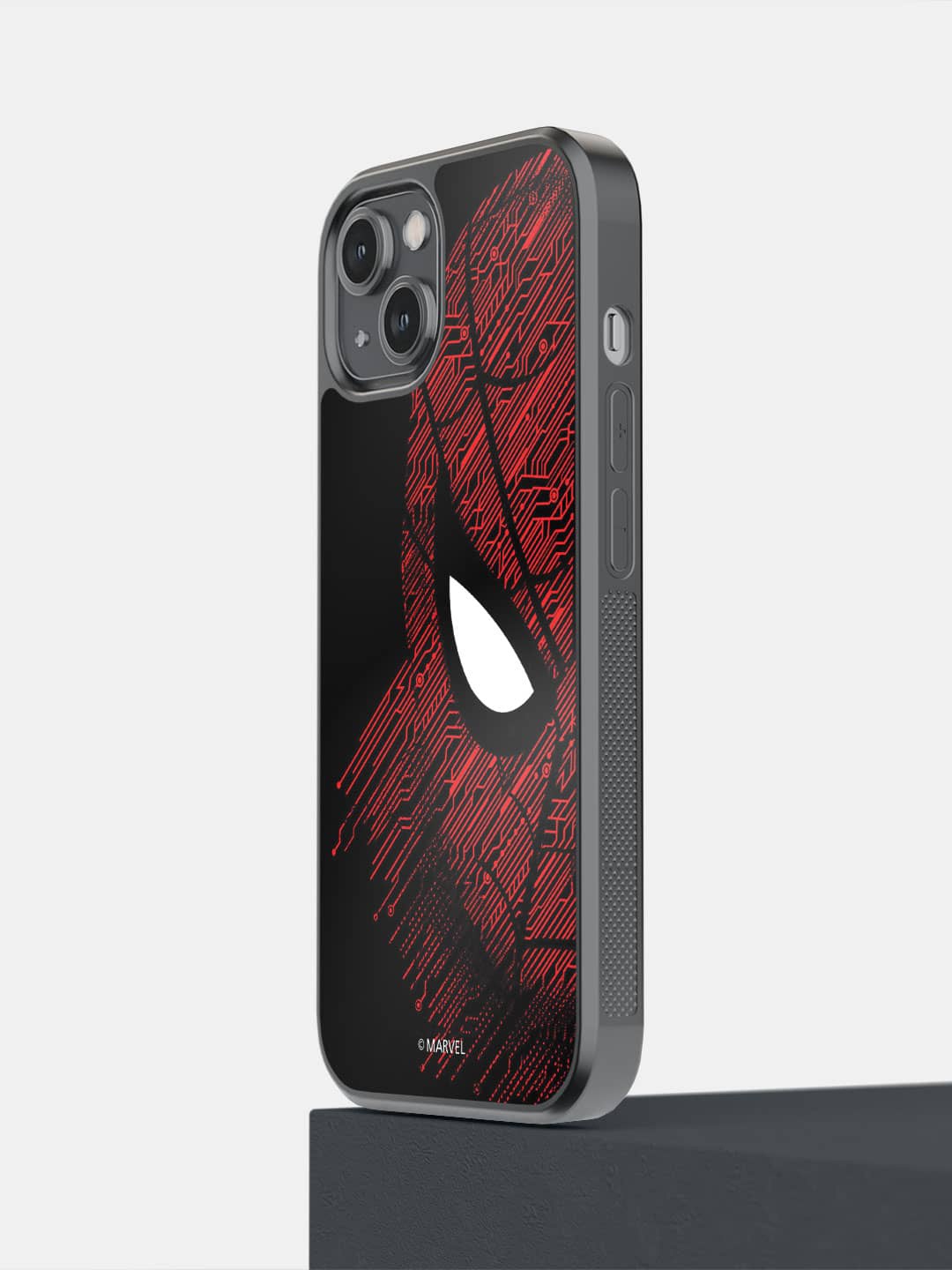 

macmerise iPhone 14 Sketch Out Spider Man Printed Phone Bumper Case, Black