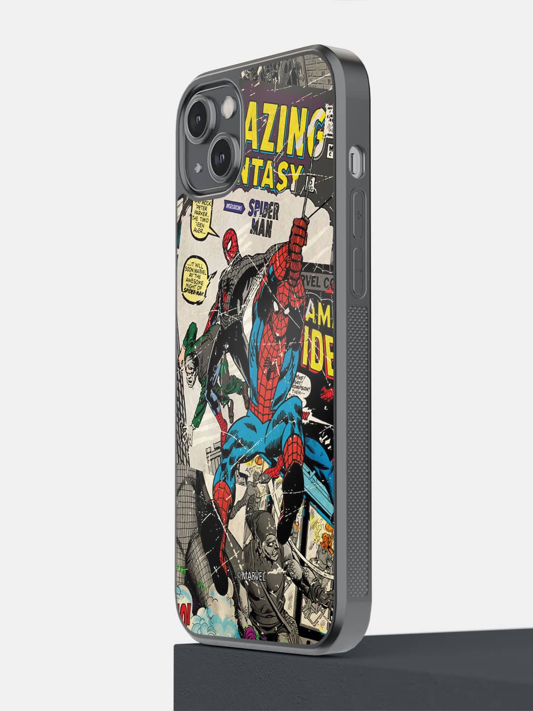 

macmerise Comic Spiderman IPhone 14 Plus Bumper Case Cover, Black