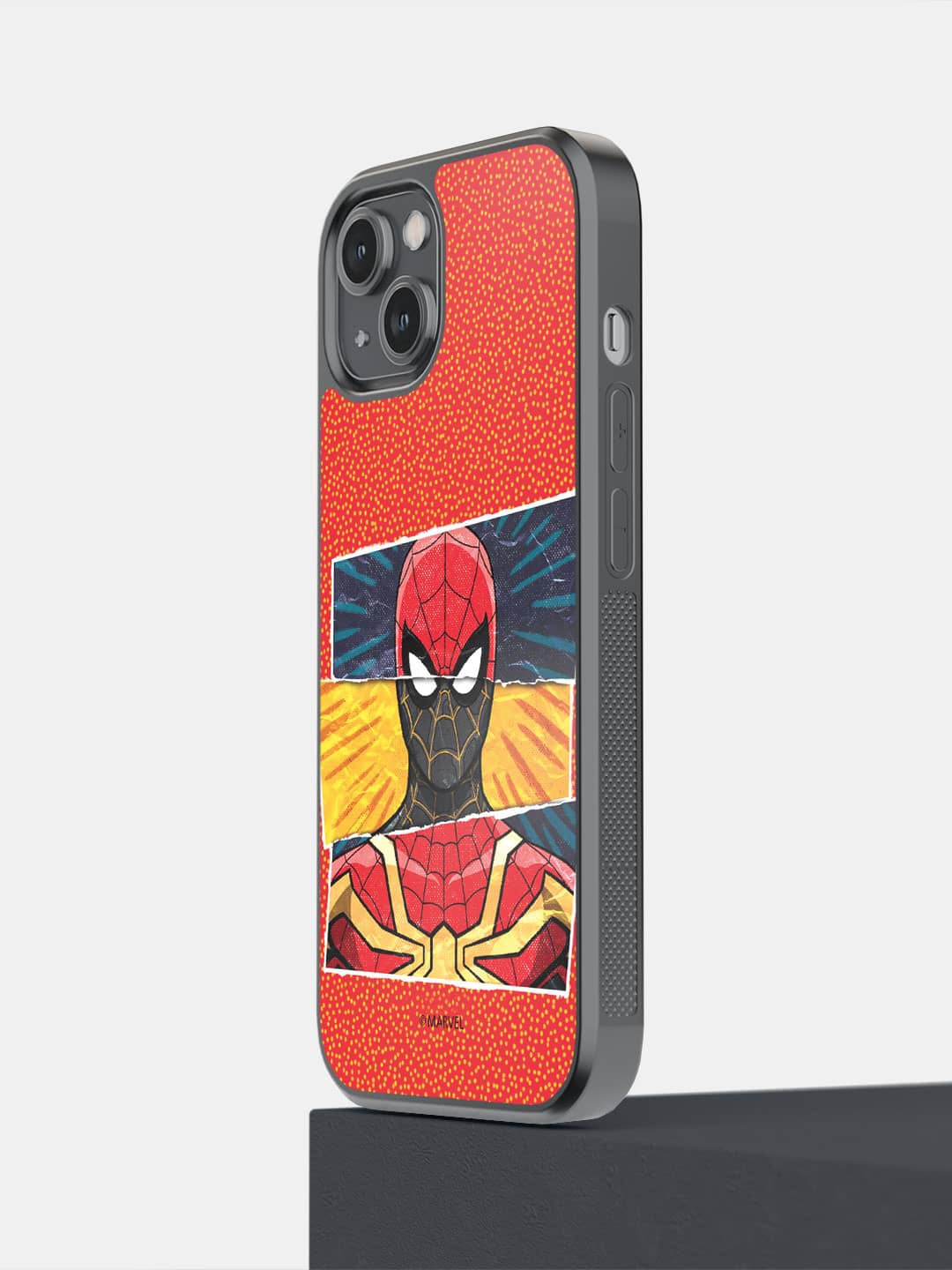 

macmerise Printed Spider Man Design Iphone 14 Bumper Back Cover, Red