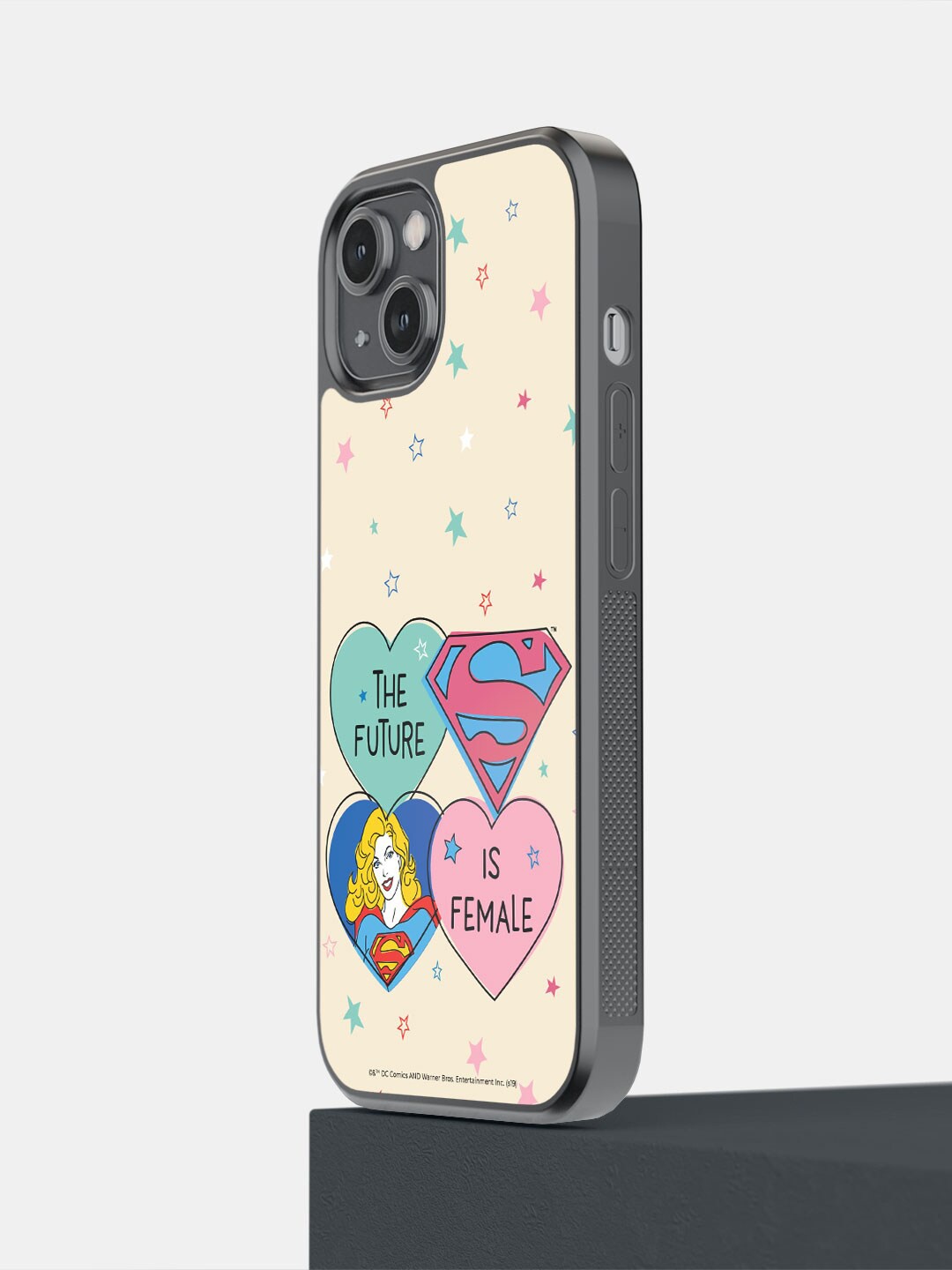 

macmerise Supergirl Future Printed iPhone 14 Bumper Case Cover, Beige