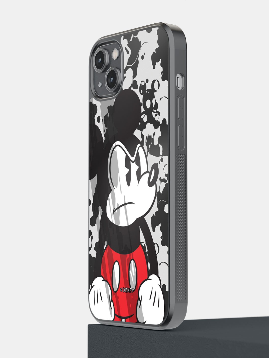 

macmerise Printed Grumpy Mickey iPhone 14 Phone Bumper Case, Black