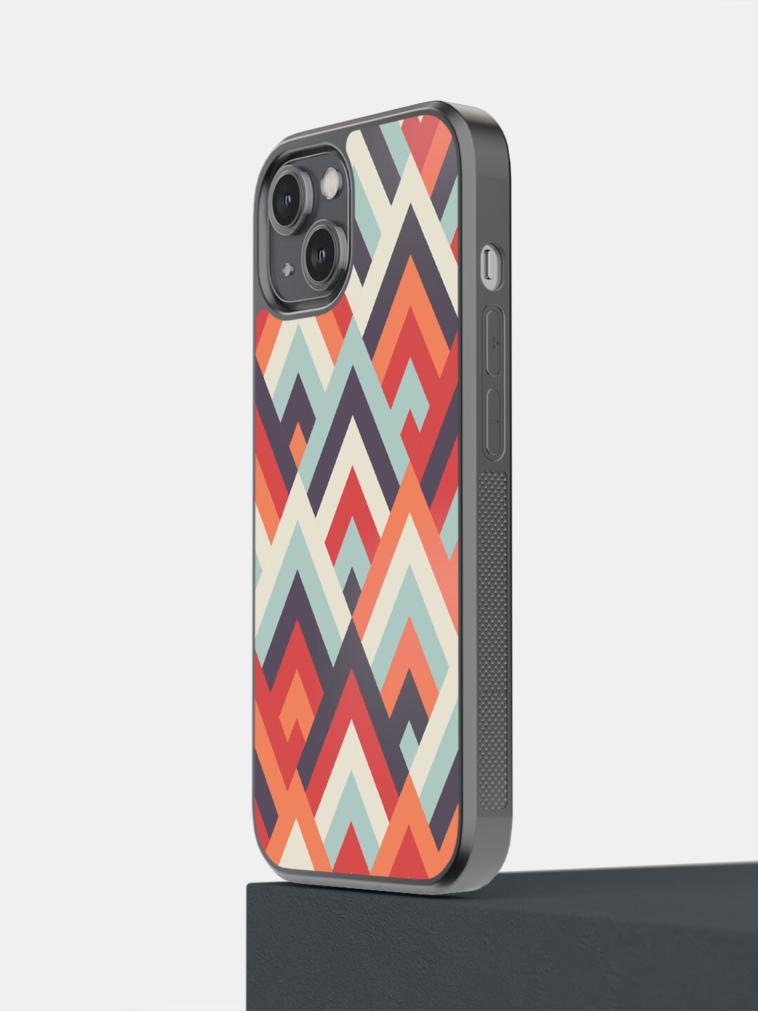 

macmerise Printed Symmetric Chevron Iphone 14 Phone Back Cover, Red