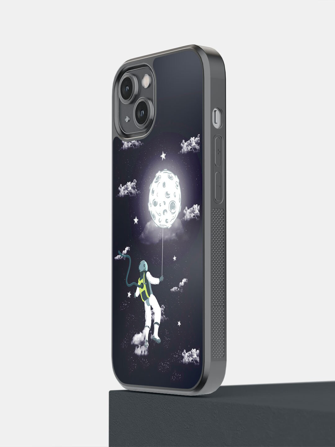 

macmerise Spaceman Printed iPhone 14 Bumper Case Cover, Navy blue