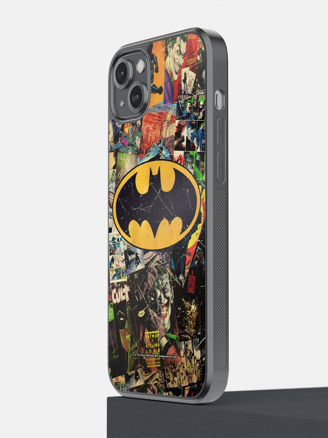 

macmerise Comic Bat Printed iPhone 14 Plus Bumper Case Cover, Black
