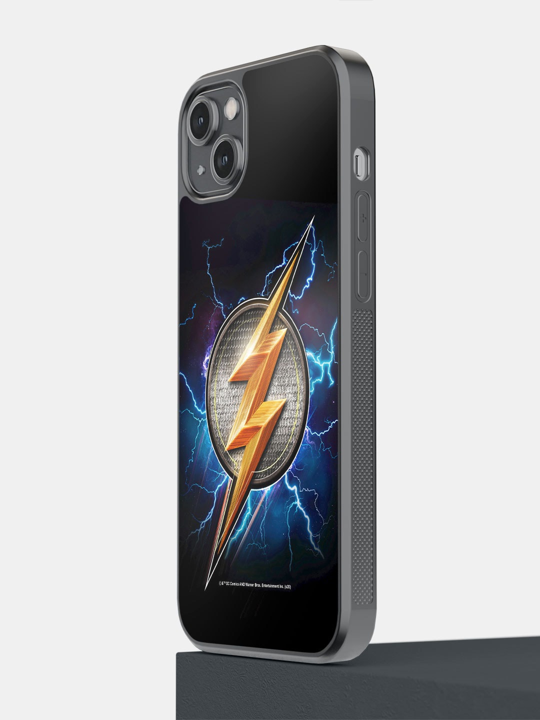 

macmerise Flash Storm Printed iPhone 14 Plus Bumper Case Cover, Black