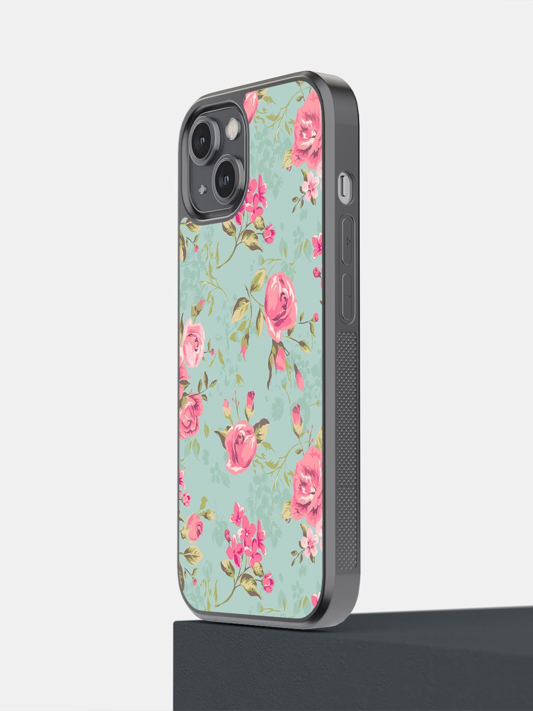 

macmerise Floral Printed iPhone 14 Phone Bumper Case Cover, Teal