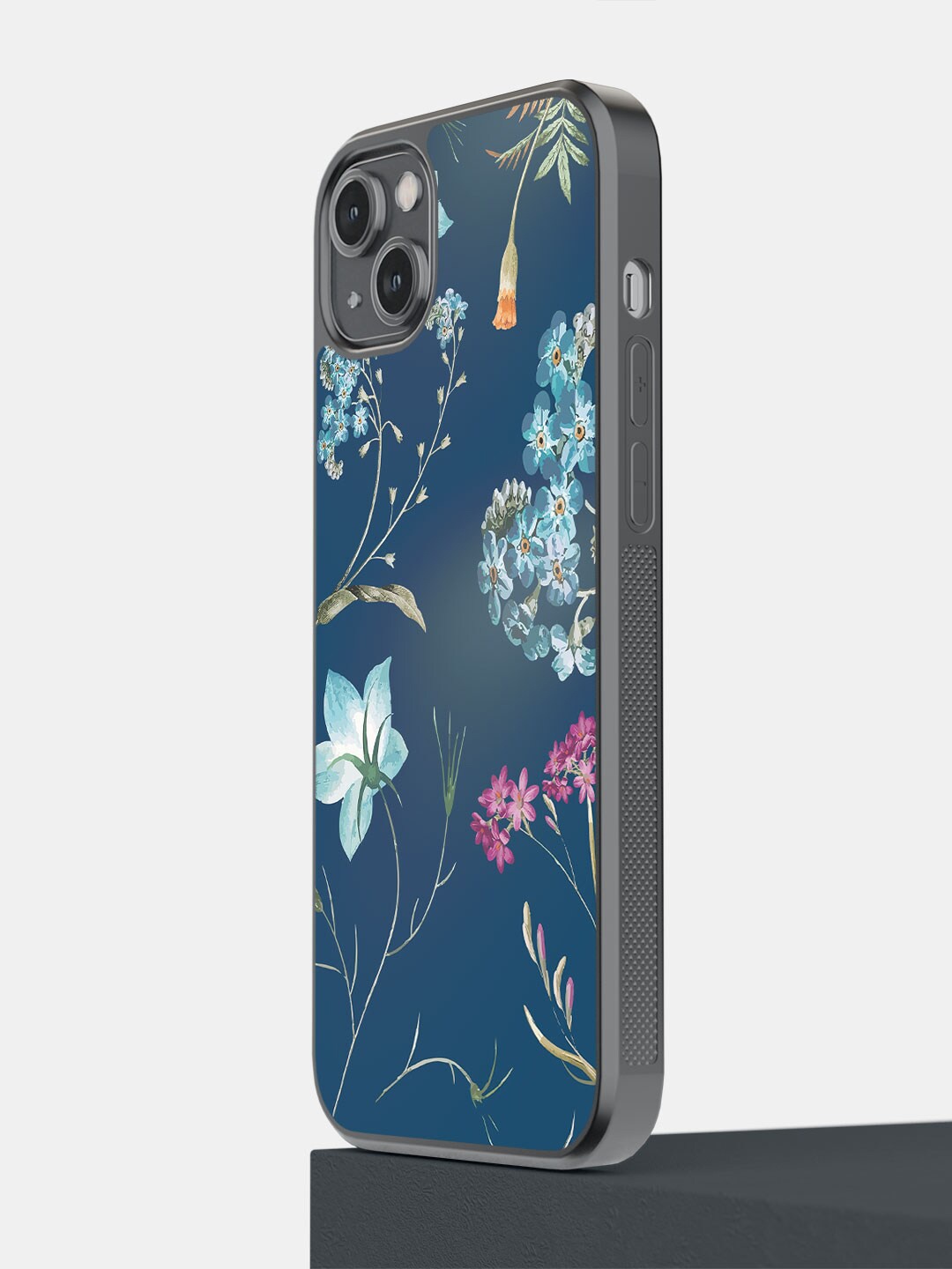 

macmerise Printed Azure Blooms iPhone 14 Plus Phone Bumper Case Cover, Blue